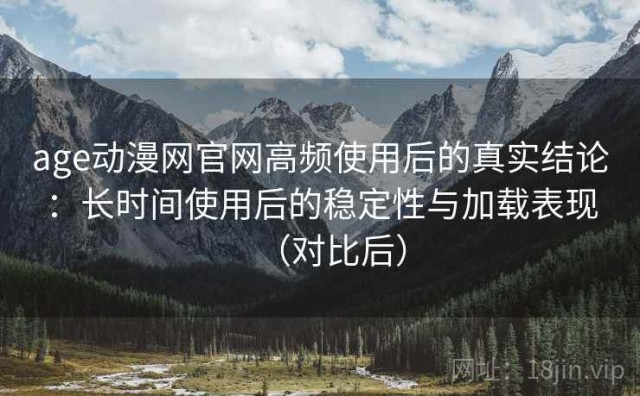 age动漫网官网高频使用后的真实结论：长时间使用后的稳定性与加载表现（对比后）