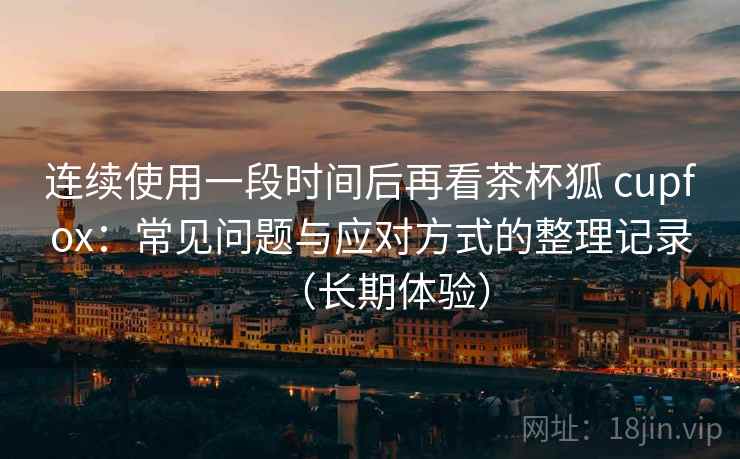 连续使用一段时间后再看茶杯狐 cupfox：常见问题与应对方式的整理记录（长期体验）