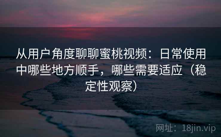 从用户角度聊聊蜜桃视频：日常使用中哪些地方顺手，哪些需要适应（稳定性观察）