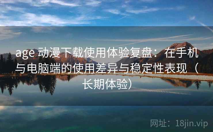 age 动漫下载使用体验复盘：在手机与电脑端的使用差异与稳定性表现（长期体验）