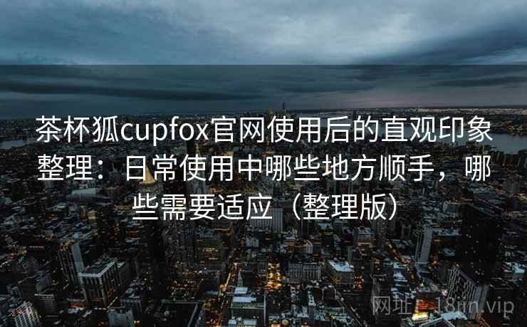 茶杯狐cupfox官网使用后的直观印象整理：日常使用中哪些地方顺手，哪些需要适应（整理版）